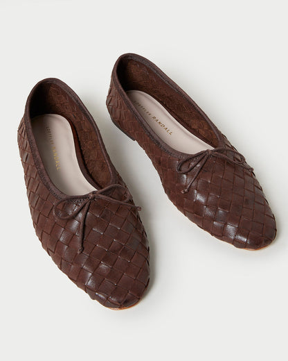 Landry Chocolate Woven Ballet Flat - Loeffler Randall Special Offer