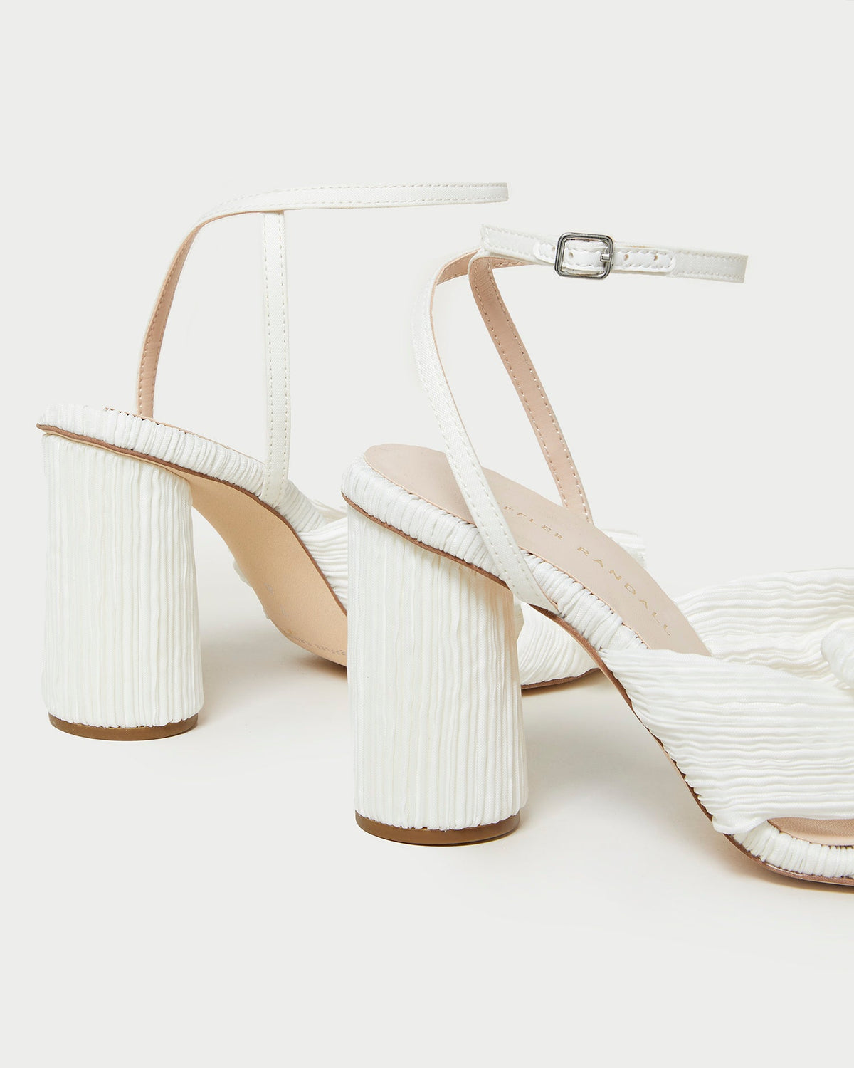 Camellia White Pleated Bow Heel - Loeffler Randall Classic