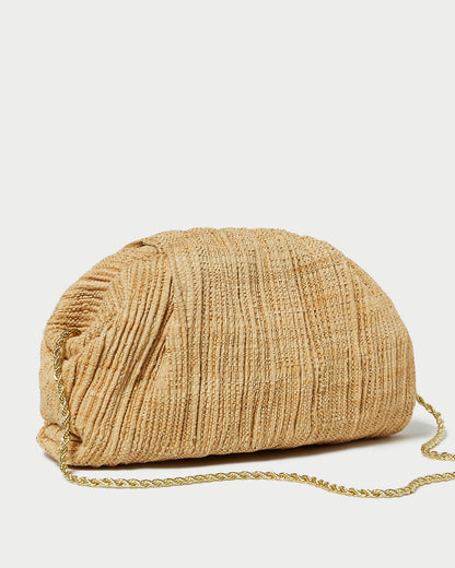 Bailey Natural Pleated Dome Clutch - Loeffler Randall New