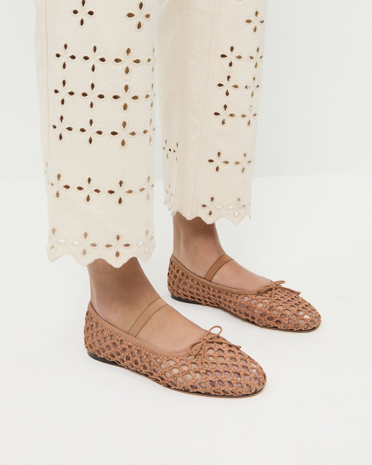 Leonie Brown Crochet Ballet Flat - Loeffler Randall Quality