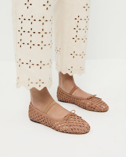 Leonie Brown Crochet Ballet Flat - Loeffler Randall Quality