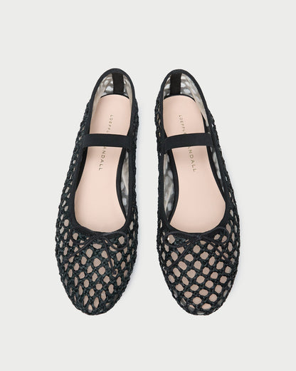 Leonie Black Crochet Ballet Flat - Loeffler Randall Trusted