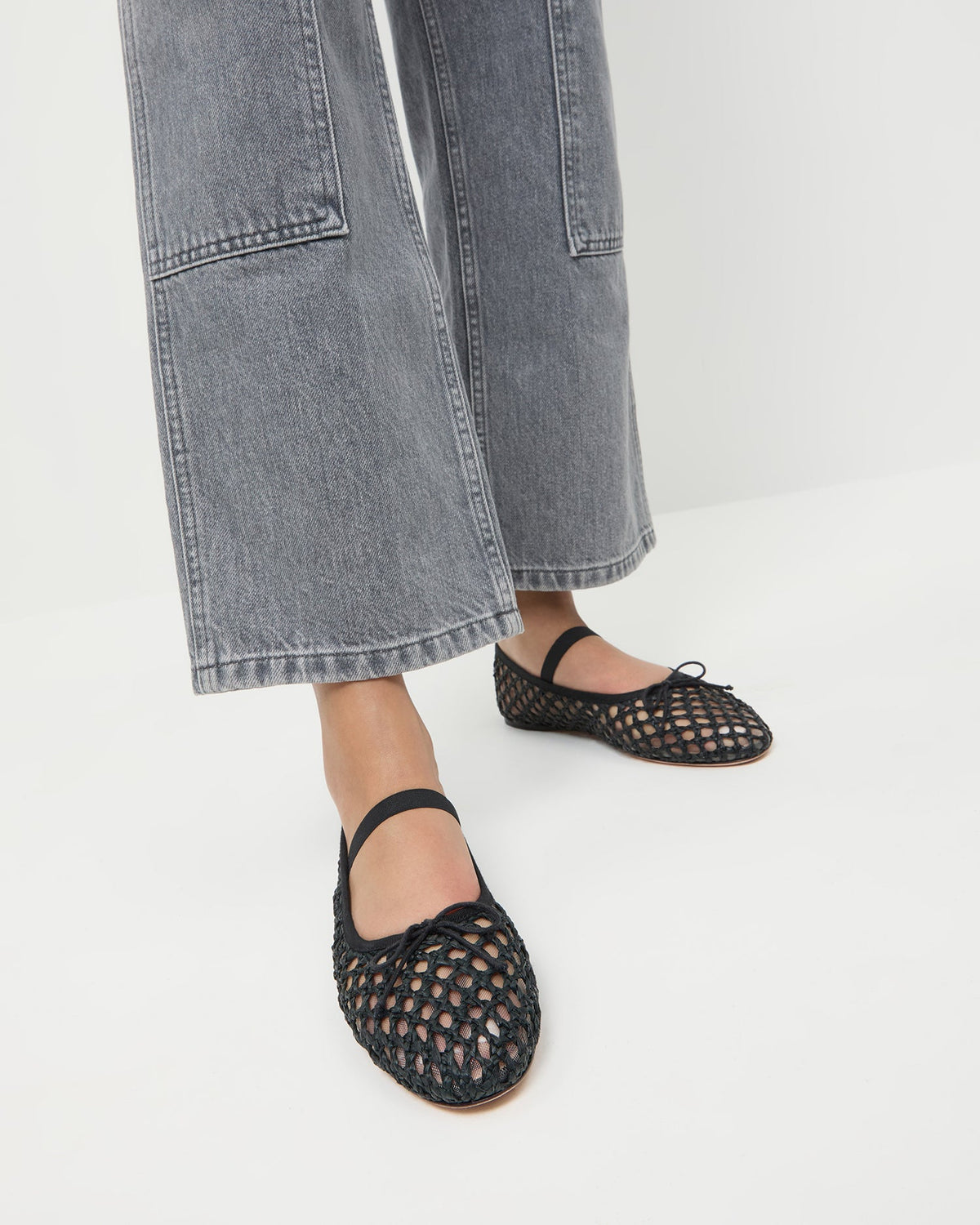 Leonie Black Crochet Ballet Flat - Loeffler Randall Trusted
