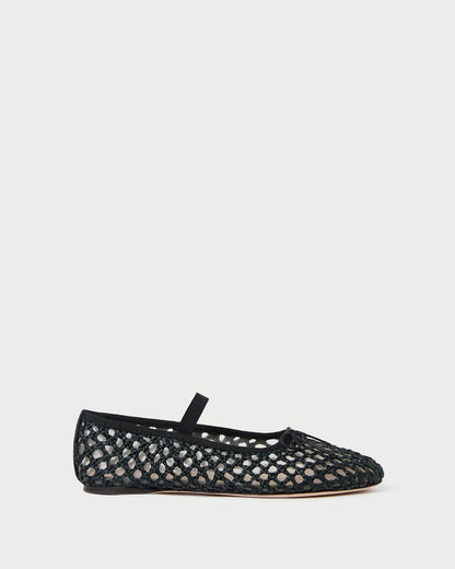 Leonie Black Crochet Ballet Flat - Loeffler Randall Trusted
