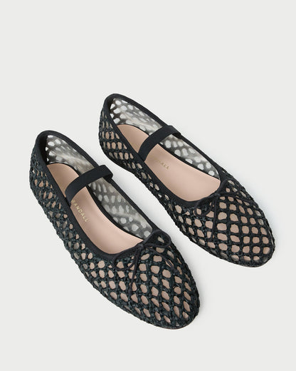 Leonie Black Crochet Ballet Flat - Loeffler Randall Trusted