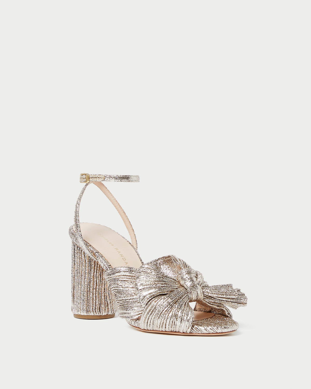 Camellia Champagne Pleated Bow Heel - Loeffler Randall Featured