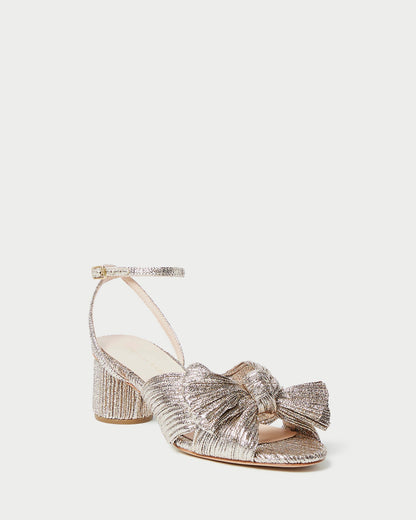 Dahlia Champagne Pleated Bow Heel - Loeffler Randall Trending