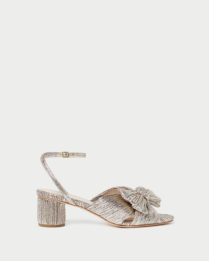 Dahlia Champagne Pleated Bow Heel - Loeffler Randall Trending