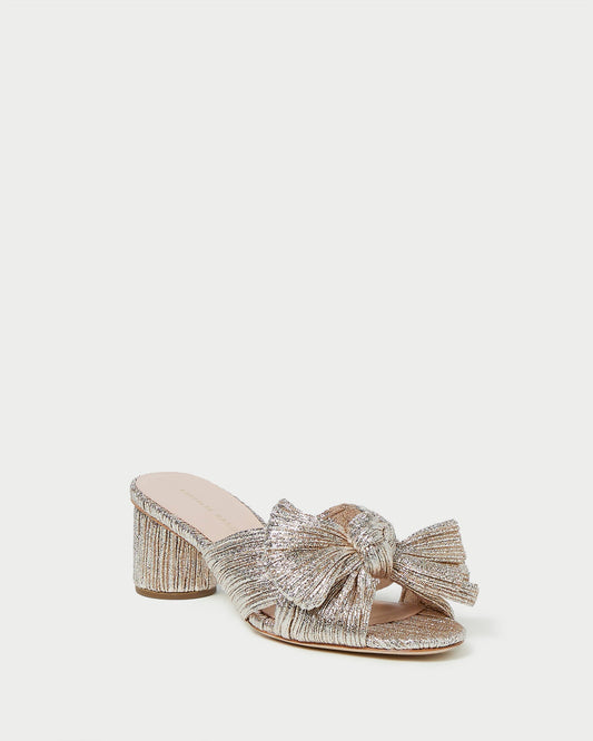 Emilia Champagne Pleated Bow Heel - Loeffler Randall Recommended
