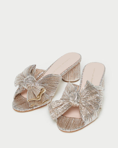 Emilia Champagne Pleated Bow Heel - Loeffler Randall Recommended