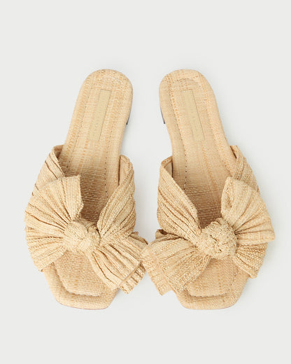 Daphne Natural Bow Slide Sandal - Loeffler Randall Classic
