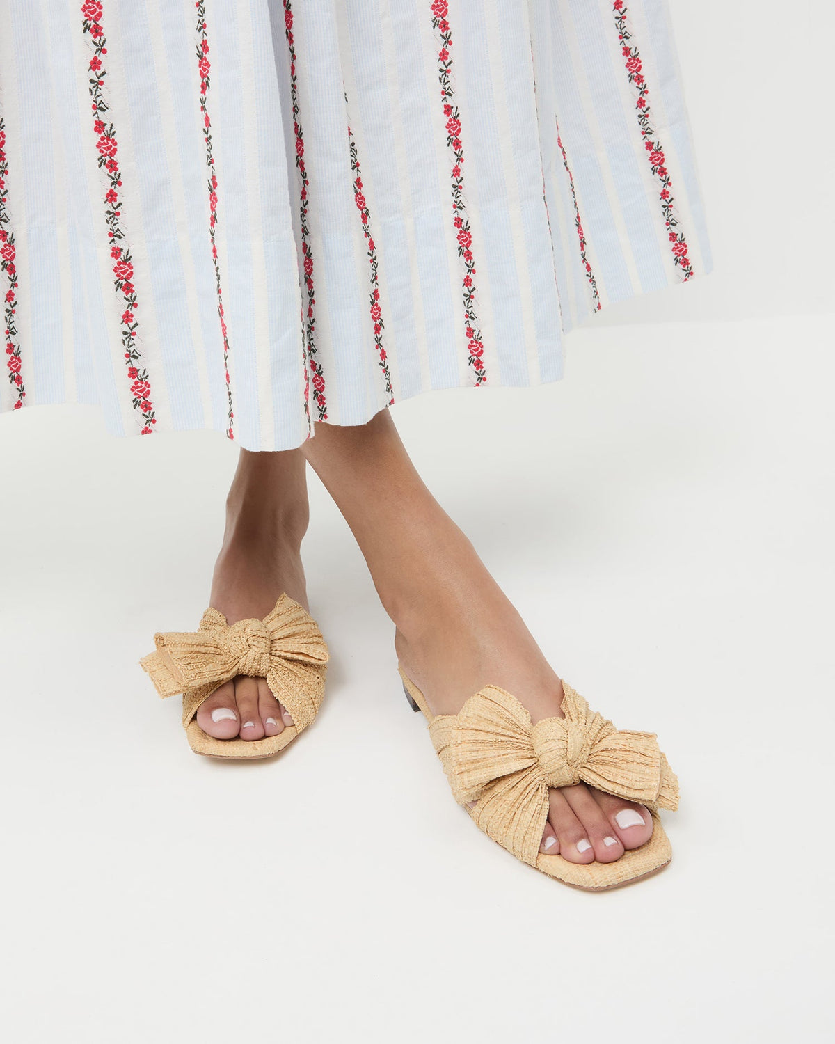 Daphne Natural Bow Slide Sandal - Loeffler Randall Classic