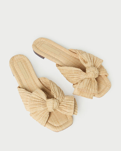 Daphne Natural Bow Slide Sandal - Loeffler Randall Classic