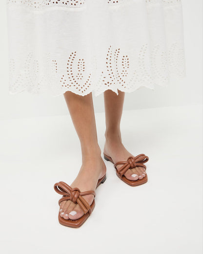 Hadley Timber Leather Bow Sandal - Loeffler Randall New