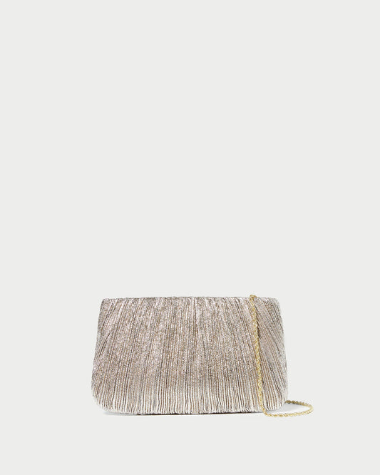 Brit Champagne Flat Pleated Clutch - Loeffler Randall Trending