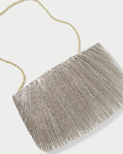 Brit Champagne Flat Pleated Clutch - Loeffler Randall Trending