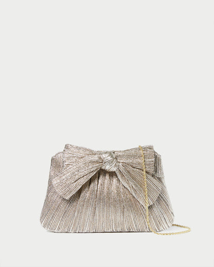 Rayne Champagne Bow Clutch - Loeffler Randall Best Seller
