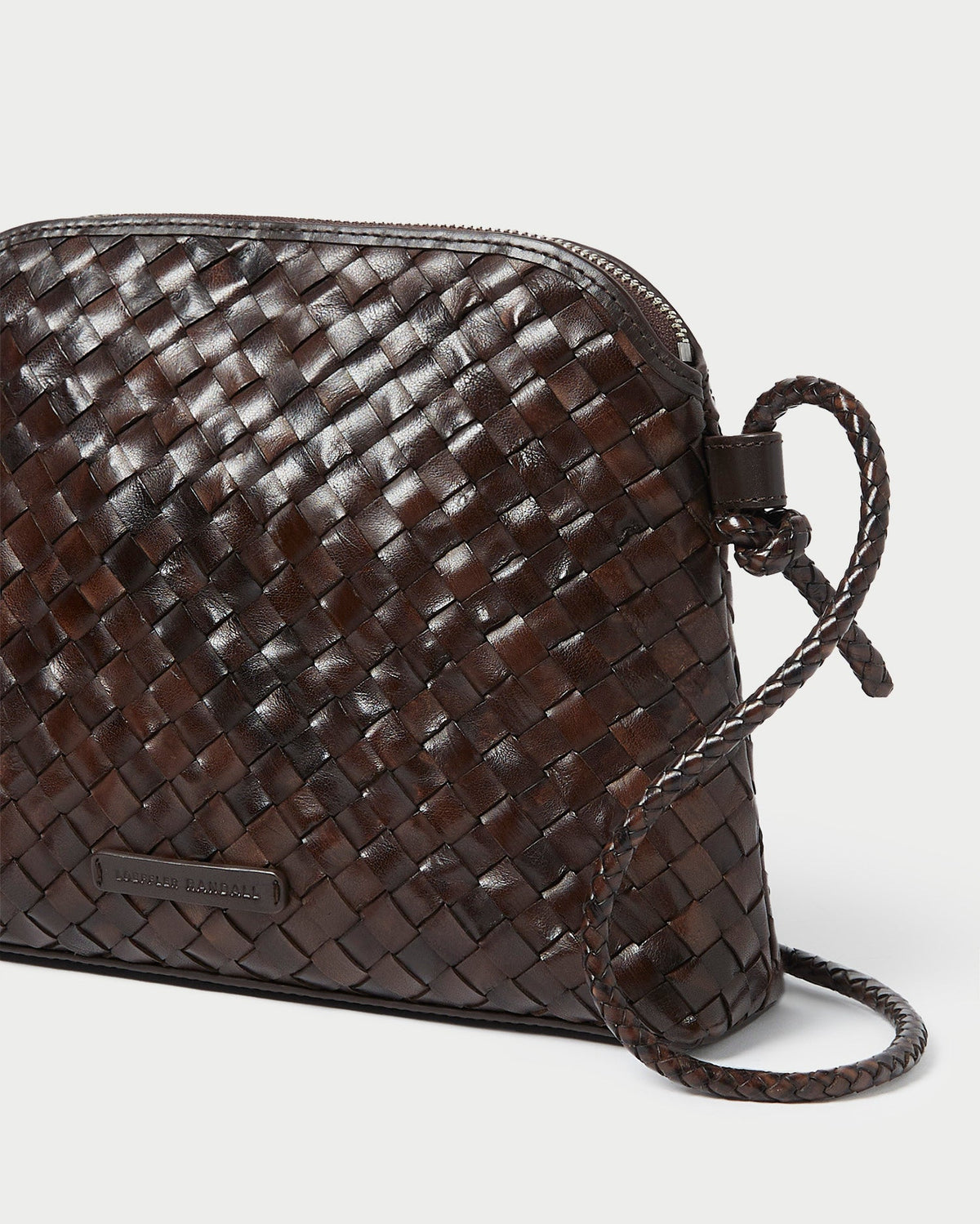 Mallory Chocolate Woven Leather Crossbody - Loeffler Randall Popular