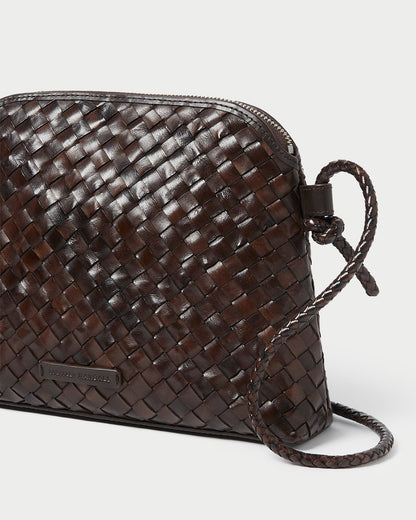 Mallory Chocolate Woven Leather Crossbody - Loeffler Randall Popular