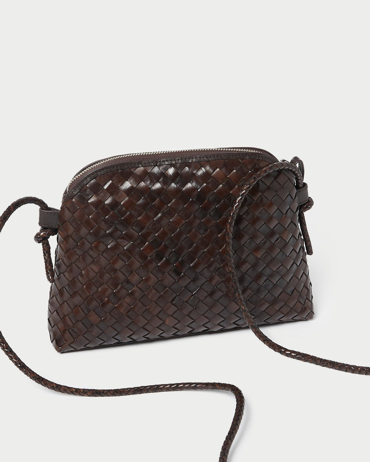 Mallory Chocolate Woven Leather Crossbody - Loeffler Randall Popular