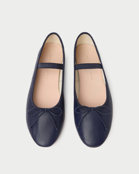 Leonie Navy Leather Ballet Flat - Loeffler Randall Best Seller