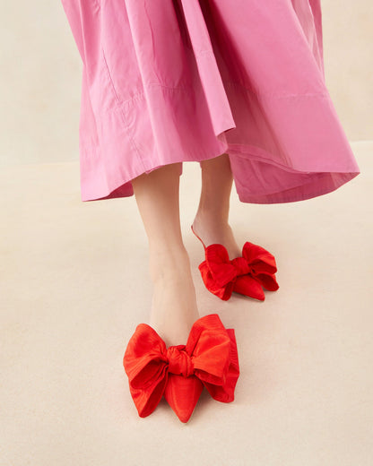 Margot Red Moiré Bow Mule - Loeffler Randall Customer Favorite
