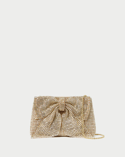 Jolene Gold Diamanté Bow Clutch - Loeffler Randall Essential
