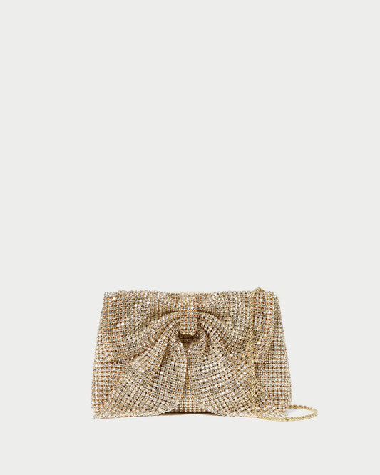 Jolene Gold Diamanté Bow Clutch - Loeffler Randall Essential