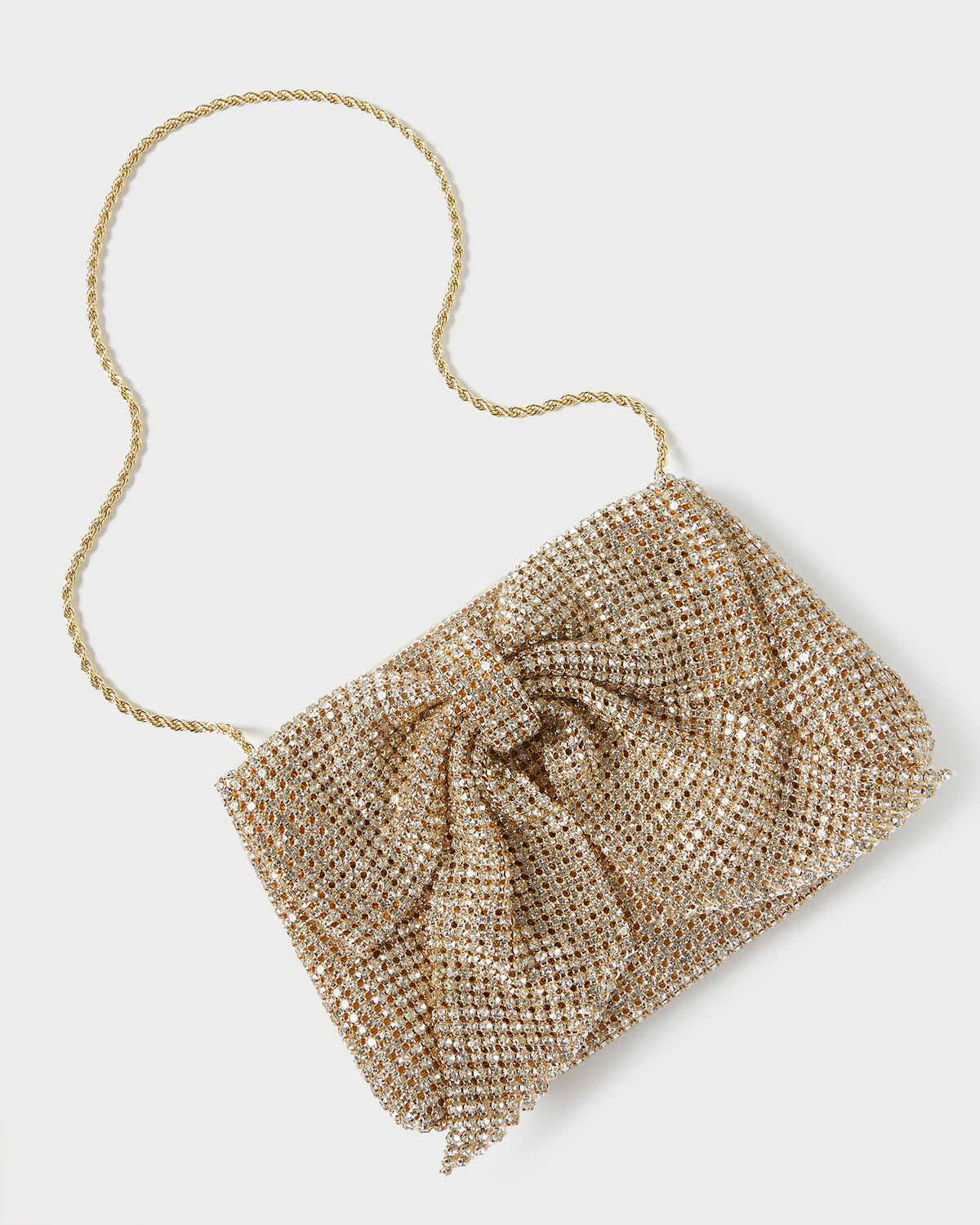 Jolene Gold Diamanté Bow Clutch - Loeffler Randall Essential
