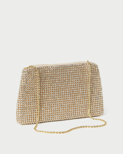 Jolene Gold Diamanté Bow Clutch - Loeffler Randall Essential