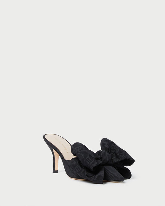Margot Black Moiré Bow Mule - Loeffler Randall Great Value