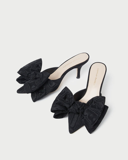 Margot Black Moiré Bow Mule - Loeffler Randall Great Value