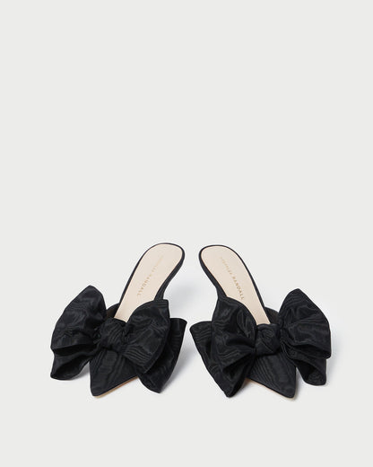 Margot Black Moiré Bow Mule - Loeffler Randall Great Value