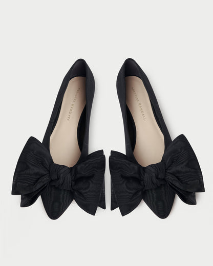 Noa Black Moiré Bow Flat - Loeffler Randall Featured