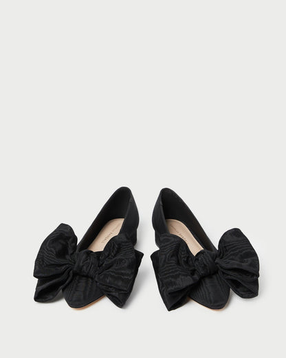 Noa Black Moiré Bow Flat - Loeffler Randall Featured