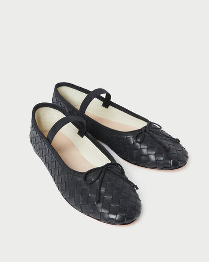 Leonie Black Woven Ballet Flat - Loeffler Randall Exclusive