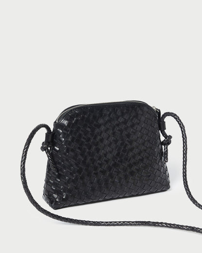 Mallory Black Woven Leather Crossbody - Loeffler Randall Hot Sale