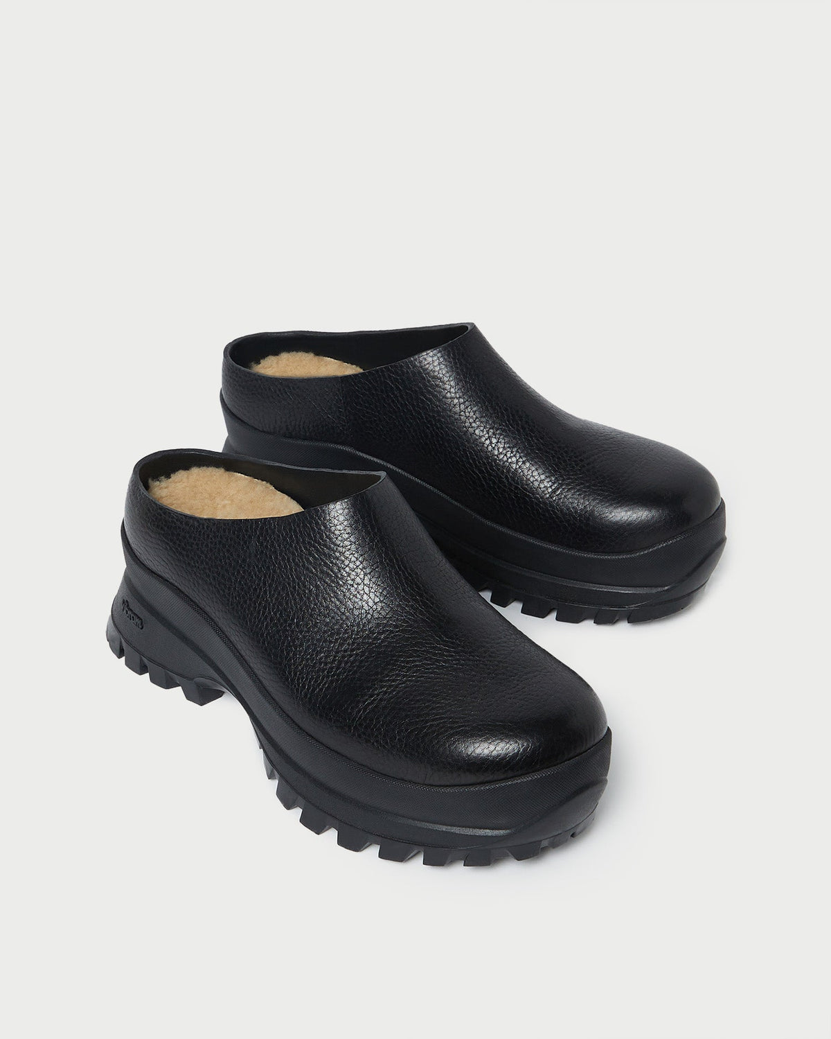 Gemma Black Leather Lug Mule - Loeffler Randall Exclusive