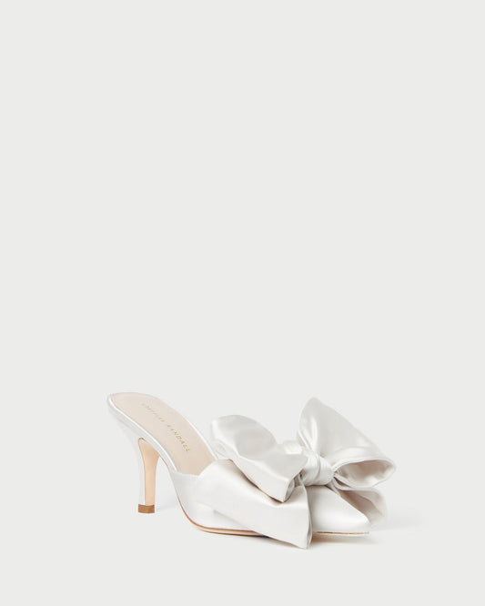 Margot Cream Satin Bow Mule - Loeffler Randall Popular