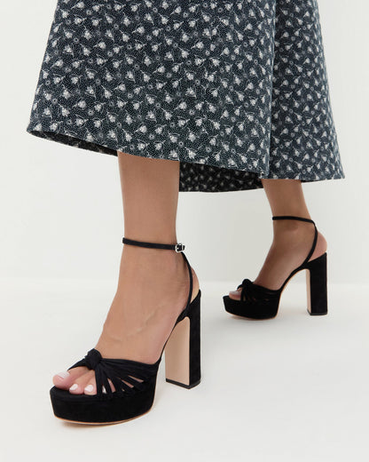 Rivka Black Suede Platform Sandal - Loeffler Randall Value