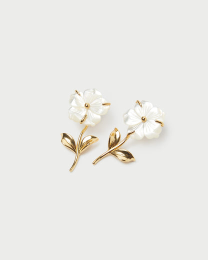Mai Gold/Pearl Flower Earrings - Loeffler Randall Premium