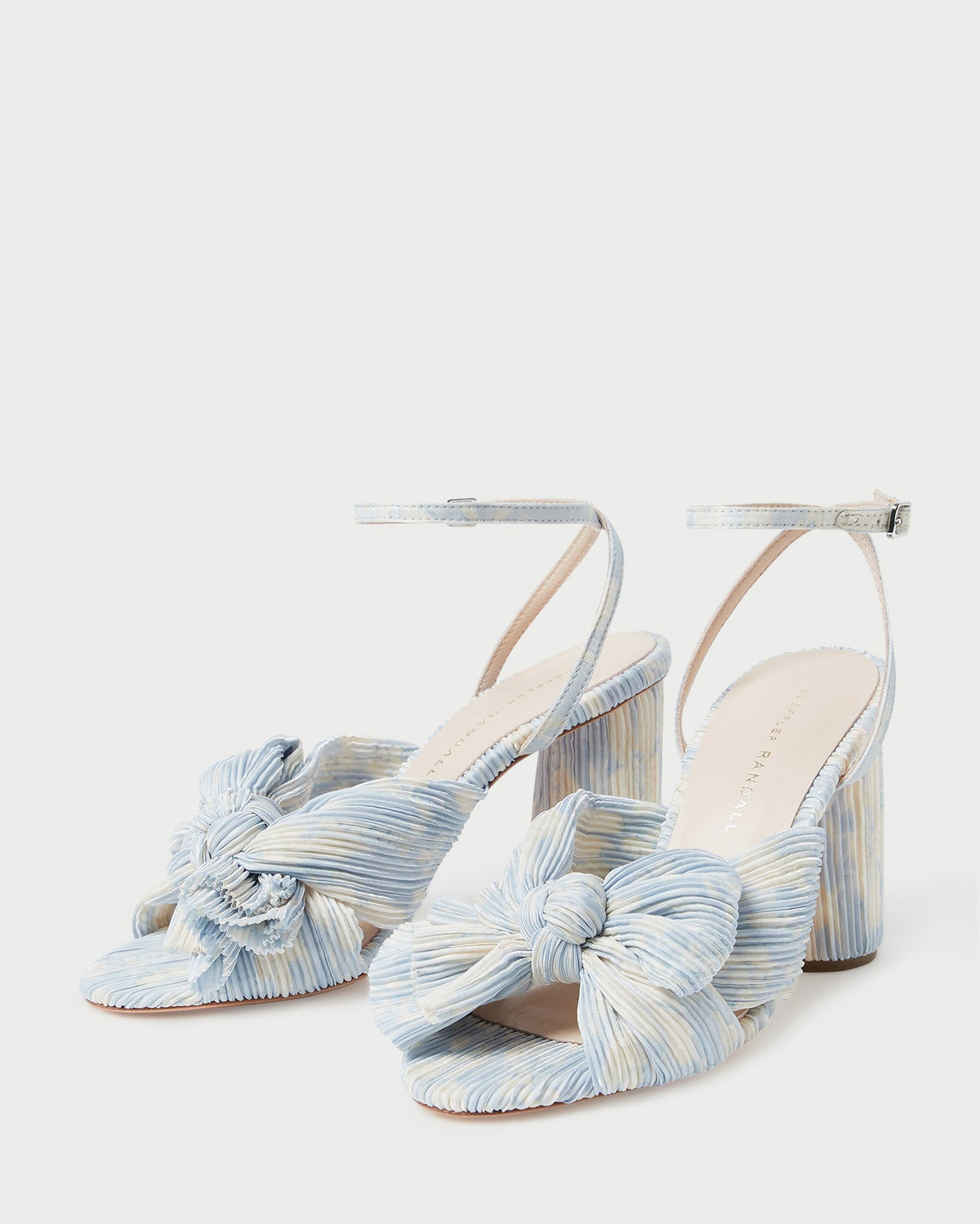 Camellia Blue Floral Bow Heel - Loeffler Randall Discount