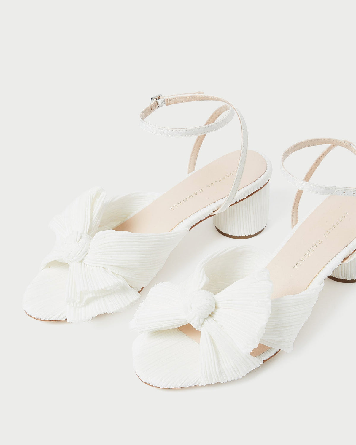Dahlia White Pleated Bow Heel - Loeffler Randall Trusted