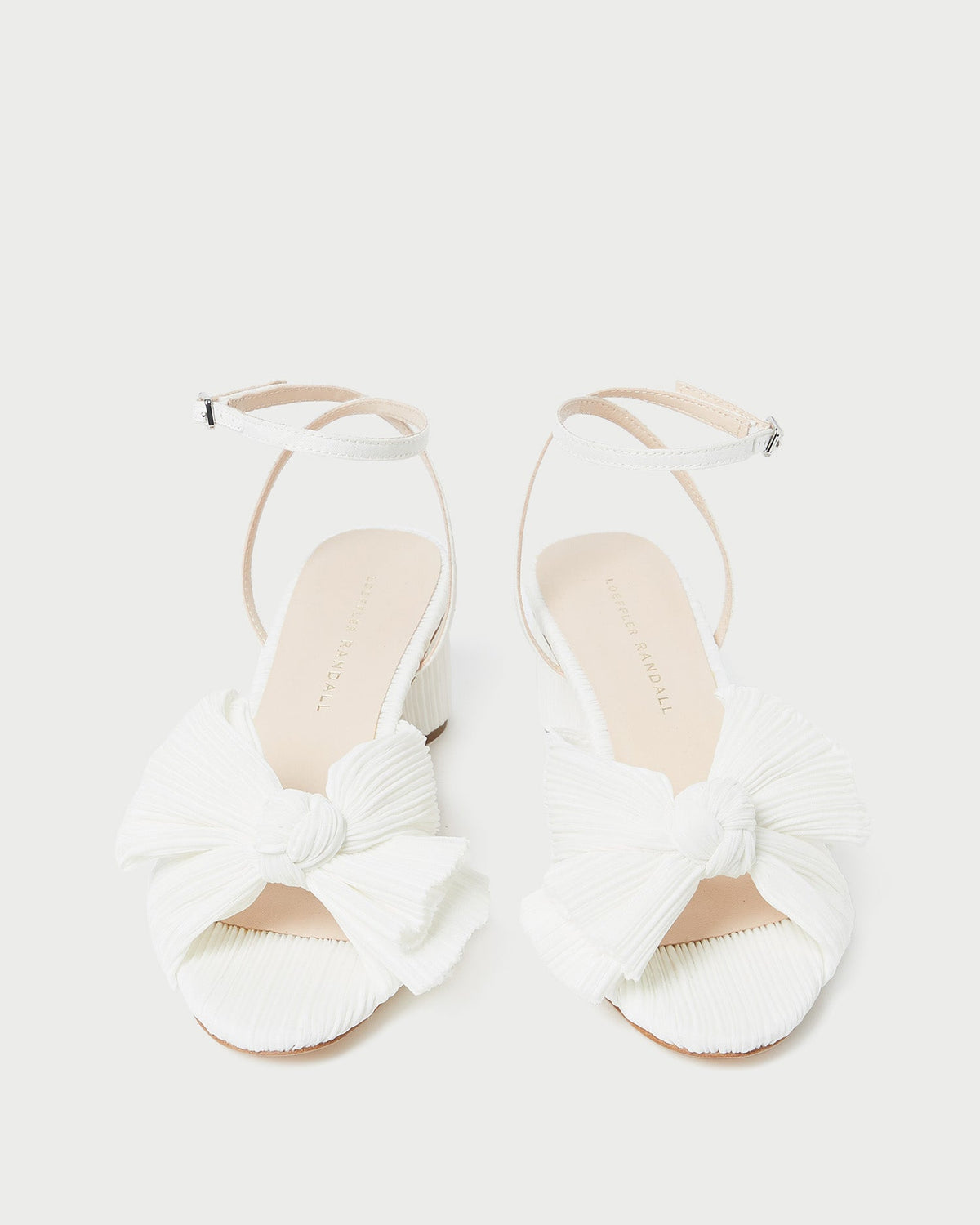 Dahlia White Pleated Bow Heel - Loeffler Randall Trusted
