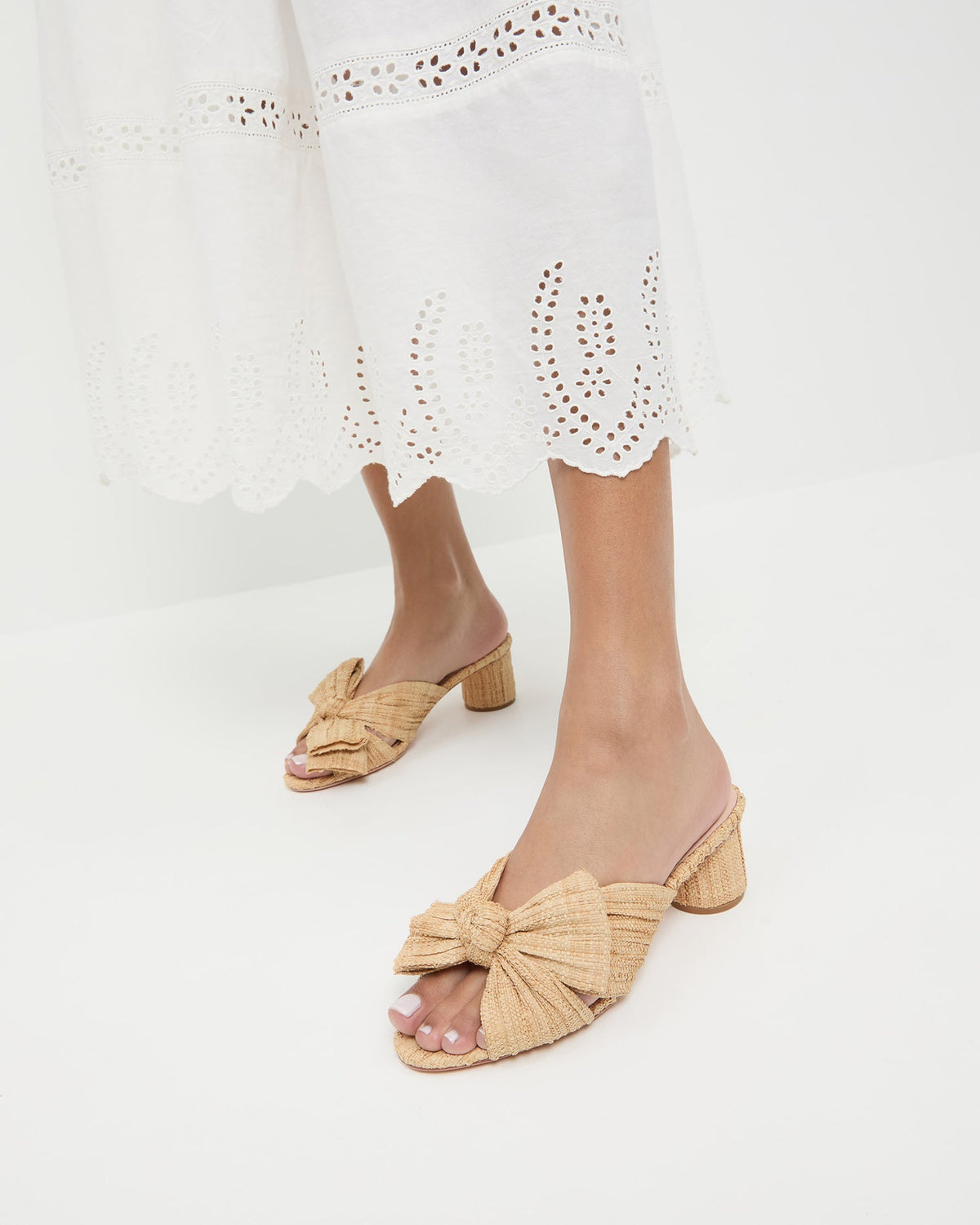 Emilia Natural Pleated Bow Heel - Loeffler Randall Recommended