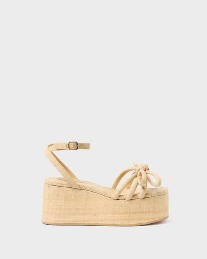 Hudson Natural Raffia Platform Sandal - Loeffler Randall Trusted