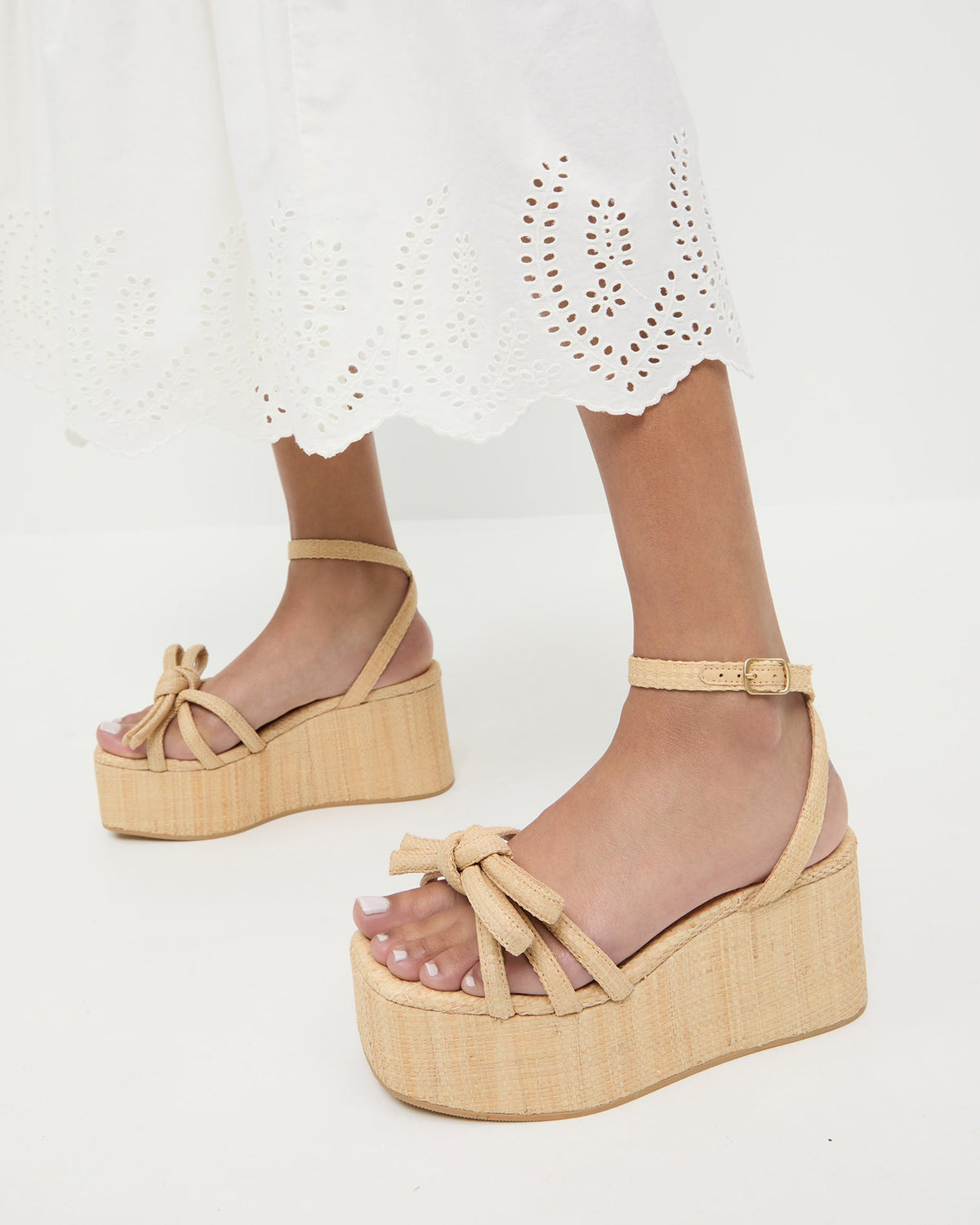 Hudson Natural Raffia Platform Sandal - Loeffler Randall Trusted