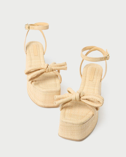 Hudson Natural Raffia Platform Sandal - Loeffler Randall Trusted