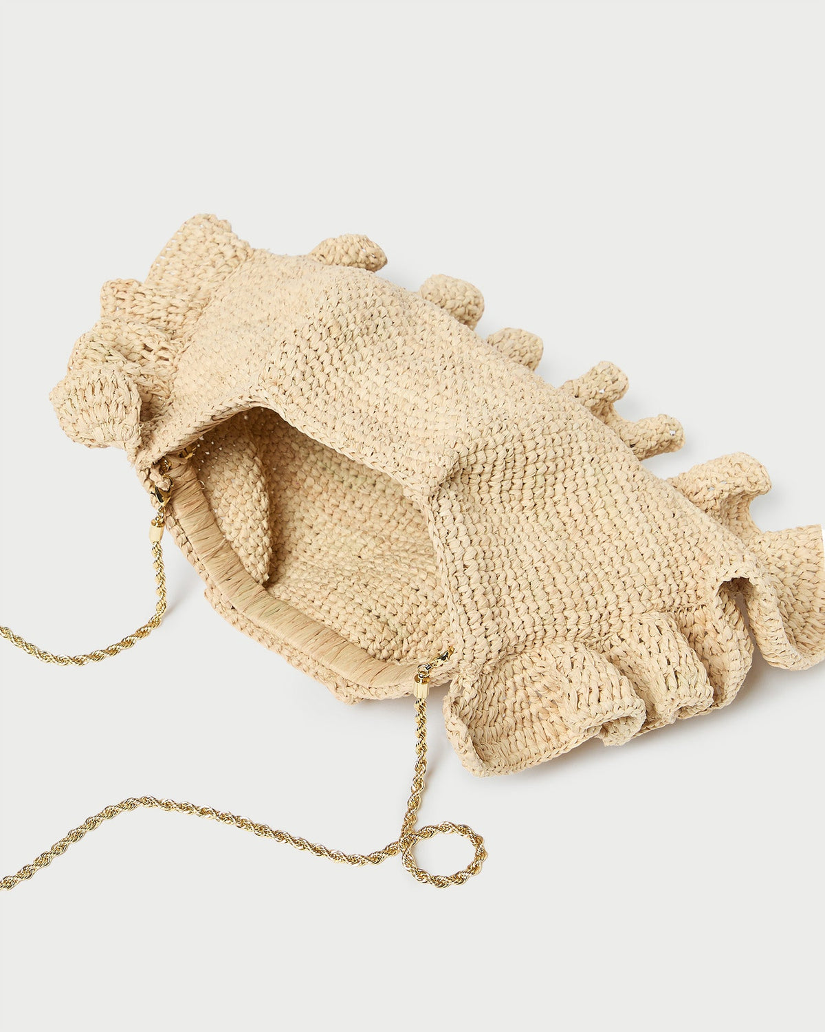 Mavis Natural Raffia Ruffle Clutch - Loeffler Randall Essential
