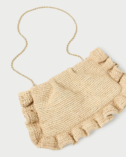 Mavis Natural Raffia Ruffle Clutch - Loeffler Randall Essential